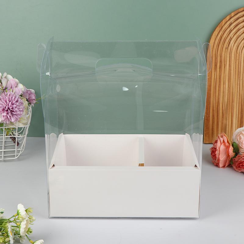 Pet Clear Cake Bag Gift Box With Handle Flower Storage Boxes Party Favor Decorative Engagement Proposal Celebration Ceremony