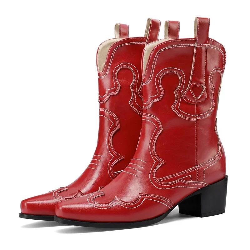 Western Cowboy Ankle Boots for Women