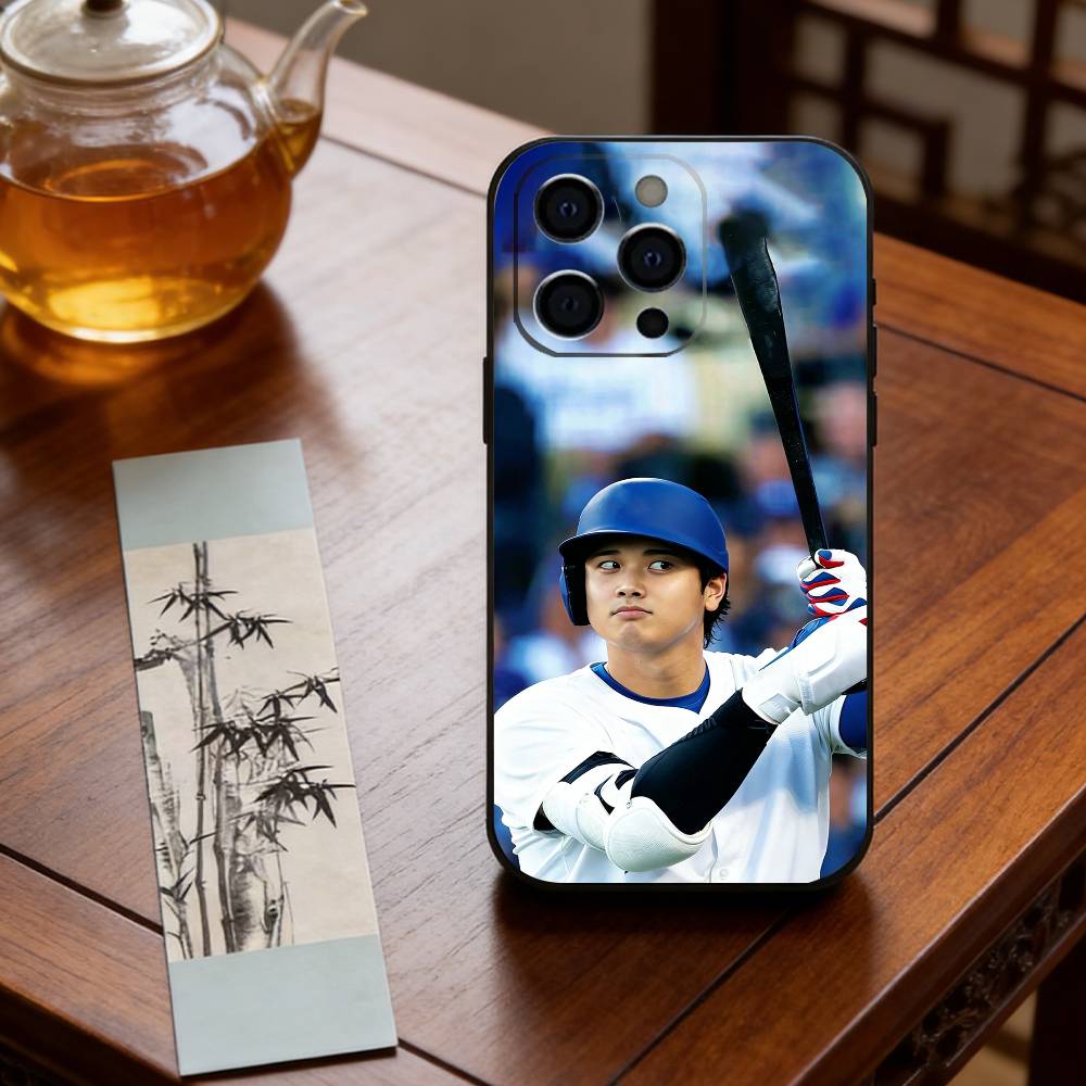 S-Shohei Ohtani Phone Case For iPhone 17,16,15,14,13,12,11 Plus,Pro Max,XS,Soft Silicone Black Cover