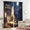 2pcs   2D FLAT PRINTING Curtains (Without Rod) OwlMagicNight Pattern Chic Curtains Versatile Fabric Curtains Decorations Inside