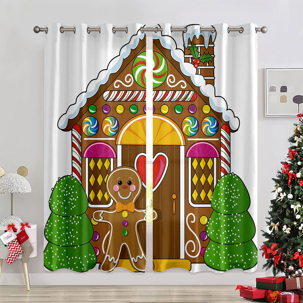 

Рождественский лось С Новым годом Рождественская елка Красный Зеленый Детская Спальня Гостиная Домашний декор Шторы Рождество 2024 50W130H(CM)X2PCS&Rod Pocket