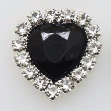 Mini 16mm(4/10 Inch) 10pcs Heart Acrylic Rhinestone Buttons DIY Hair Accessory Wedding Initiation Ribbon Decoration