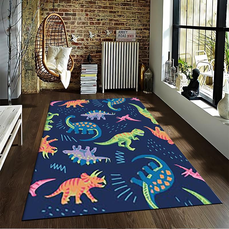 Colorful Dinosaur Designed floor mat, suitable as a non-slip mat for the living room or bedroom sofa