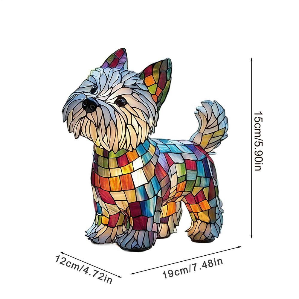 Hunde-Serie Nachtlicht Mops Lampe Buntglas Harz Mosaik Licht Nishi Highlands Hunde Dekoration Lustiges Geschenk Für Haustierliebhaber Kinder