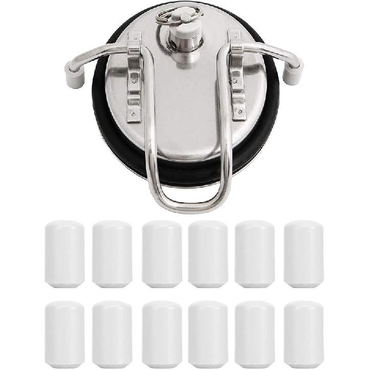 12 Pcs Keg Lid Feet, Plastic Keg Lid Feet Portable Replacement for Homebrew Beer Keg Parts Kegging Home Brewed Hardware Tool
