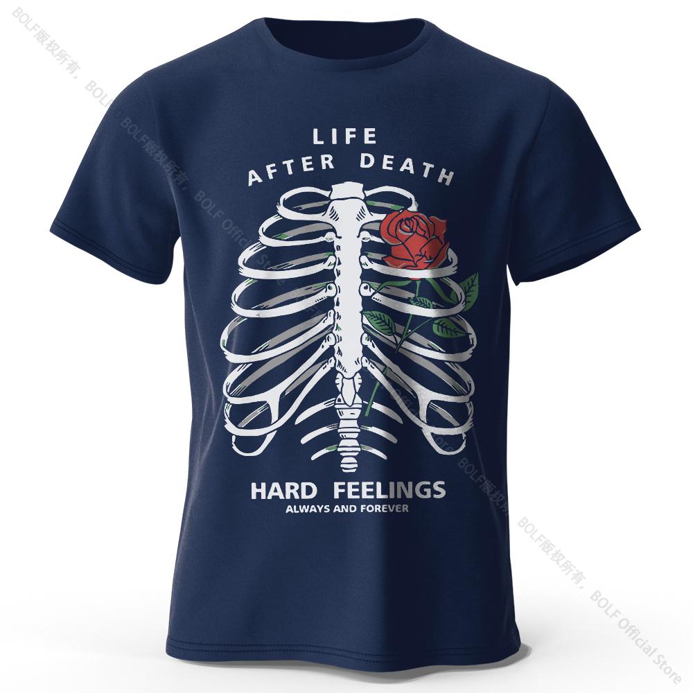 

Футболка Live After Death Dark Printed T-Shirt 100% Хлопок Большие футболки с уличной графикой для мужчин и женщин Летние топы XXXL тёмно-синий