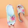 Womens Slippers With Bow Home Slippers For Women In Summer Thick Soles Silent Bathroom Sandals Tie Dyed Prints Sandals For Woman