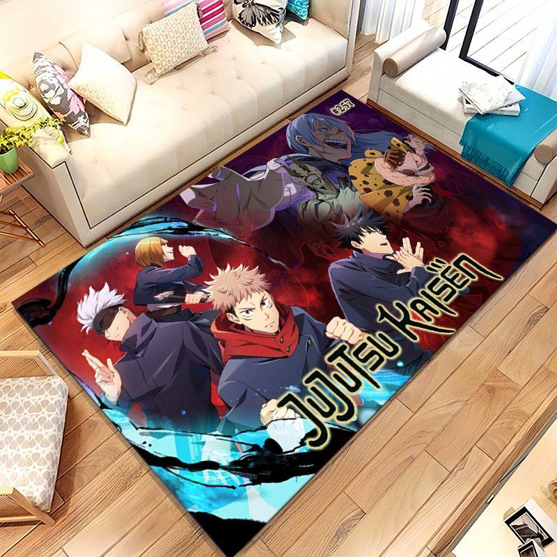 Anime Jujutsu Kaisen Cartone Animato Itadori Yuji Tappeto Area Antiscivolo per Soggiorno Tappeto Morbido per Camera da Letto Divano Bambino, Decorazione Casa Zerbino Regalo