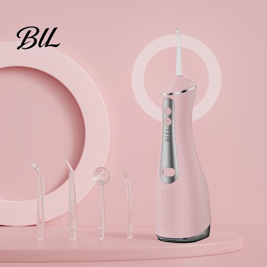 Ergonomic Dental Care Tool Cordless Electric Water Flosser, 3 Pressure Modes And 4 Nozzles Design, 330ml Capacity Daily Teeth Cleaning Tank,