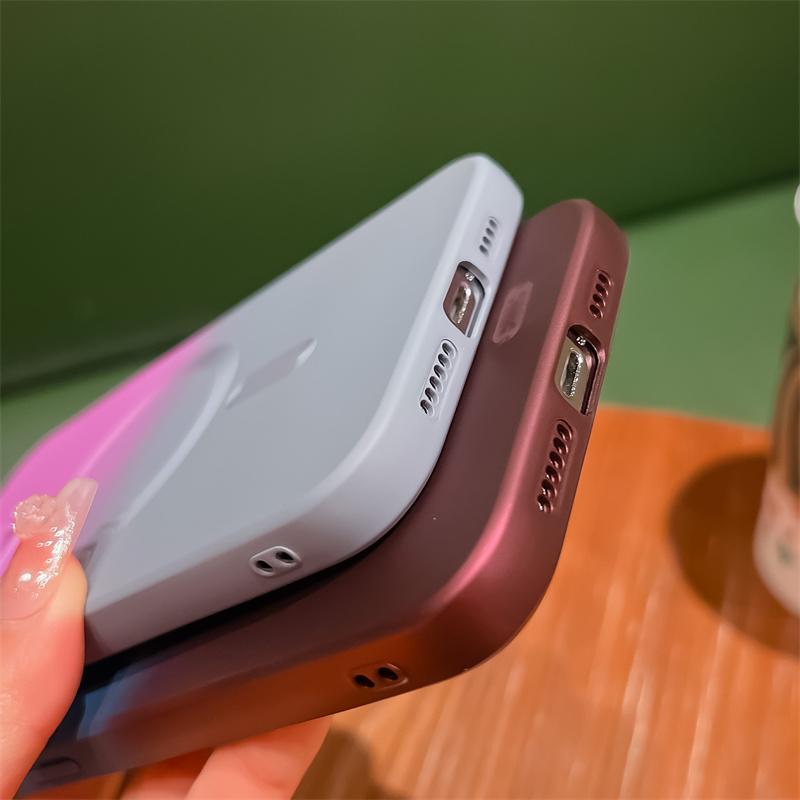 Moskado Luxury Gradient Color Magnetic Phone Case For Iphone 14 11 13 12pro Max 14 Plus Full Lens Protective Film Soft Tpu Cover