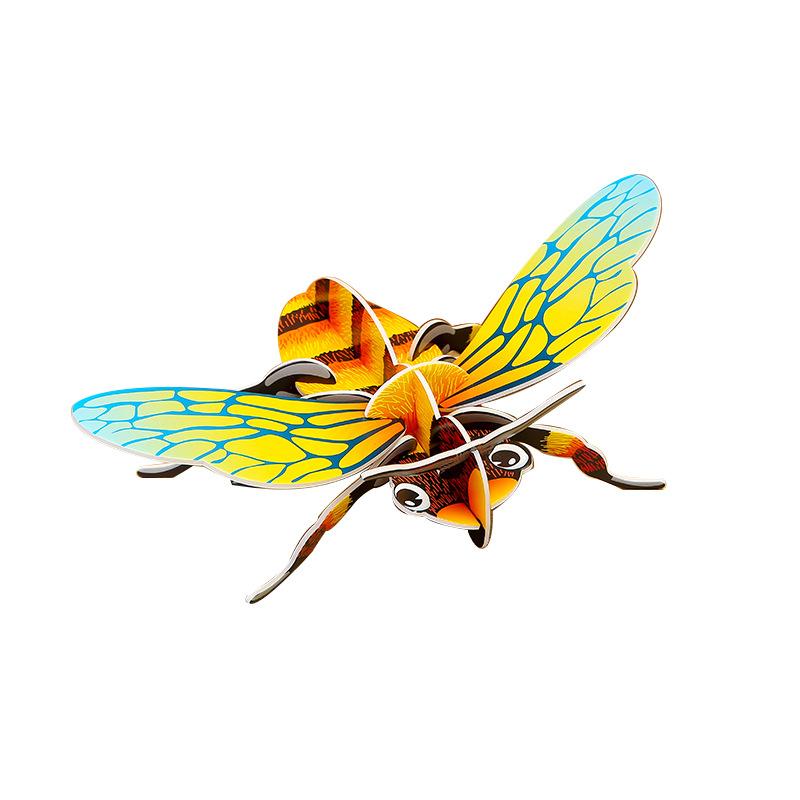 DIY Paper 3D Puzzle Insects Butterfly Bee Cognition Handmade Assemble Educational Toy for Kids WL-2