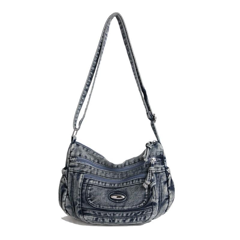 Denim Laid-back Style Retro Single-shoulder Bag Backpack Travel Mom Bag