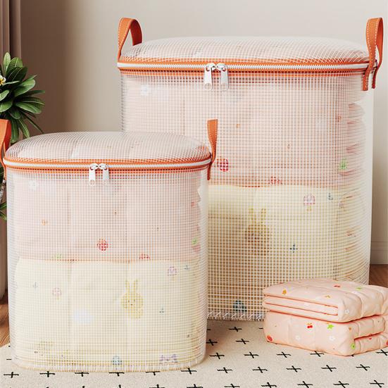 Extra Large Waterproof Quilt Storage Bag with Handles Transparent PVC Moving Bag Clear Viewing Bedroom Organizer