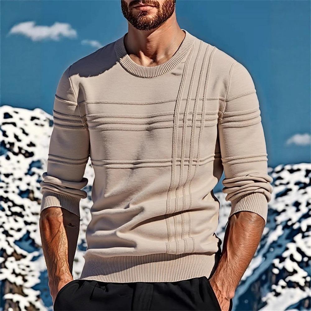 Long-sleeved Round-neck Pullover for Men In Autumn and Winter, Warm and Comfortable Solid-color Men's Sweater