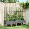 Planter with Trellis Light Grey 160 x 40 x 142.5 cm PP