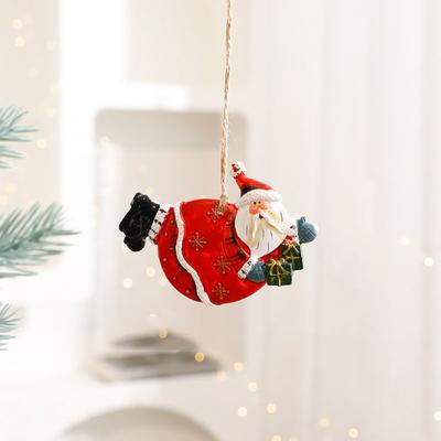 Cute Resin Christmas Resin Pendant Santa Clause Snowman Christmas Tree Hanging Ornament Hanging DIY Xmas Pendant Christmas Gift