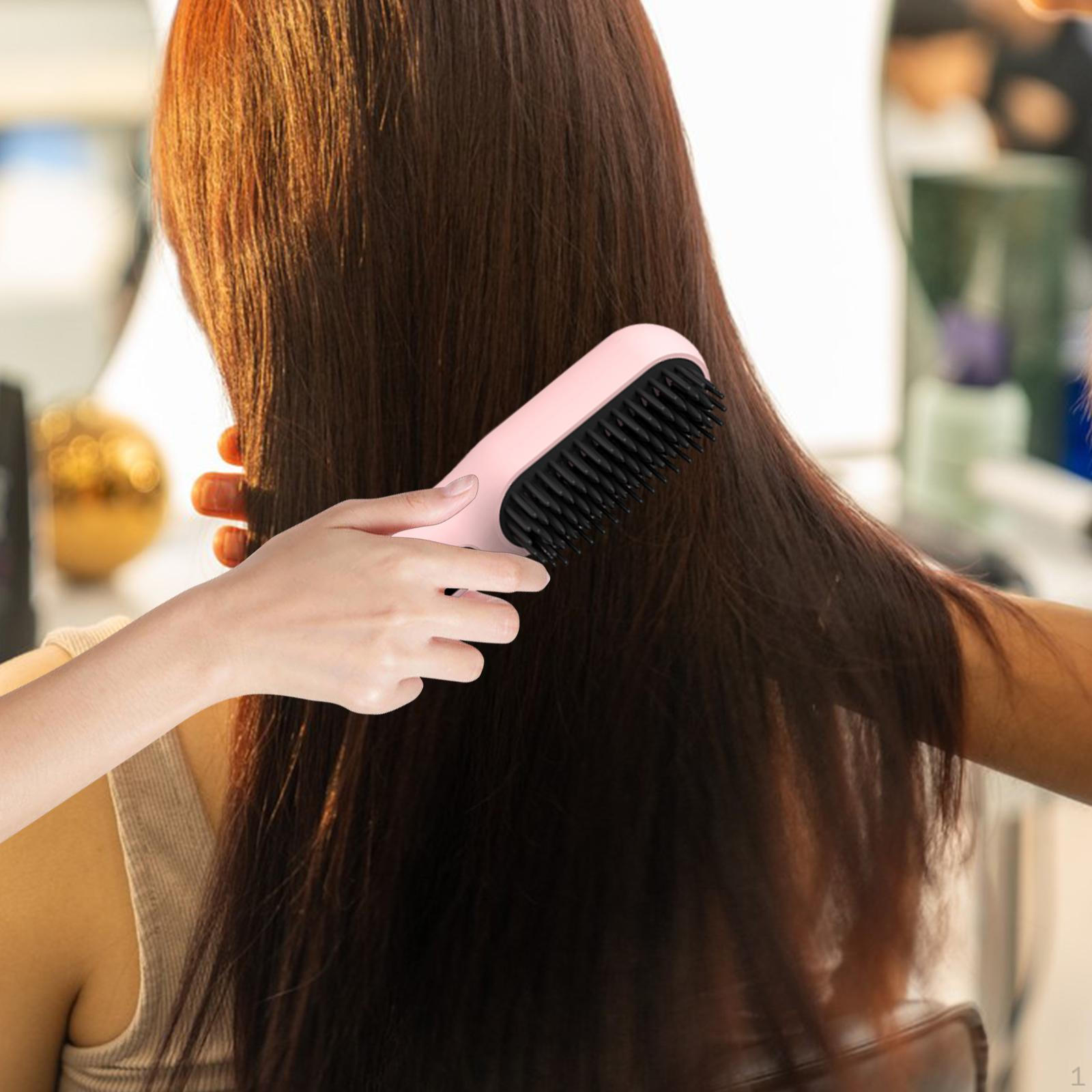 Hair Straightener Styling Brush 2 in 1 Comb Mini Straightening for Travel