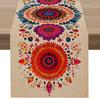 Bohemian Colorful Floral Pattern Table Runner, Artistic Table Decoration
