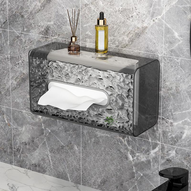 Wall-mounted Tissue Box Napkin Box Light Luxury Style Face Towel Storage Box