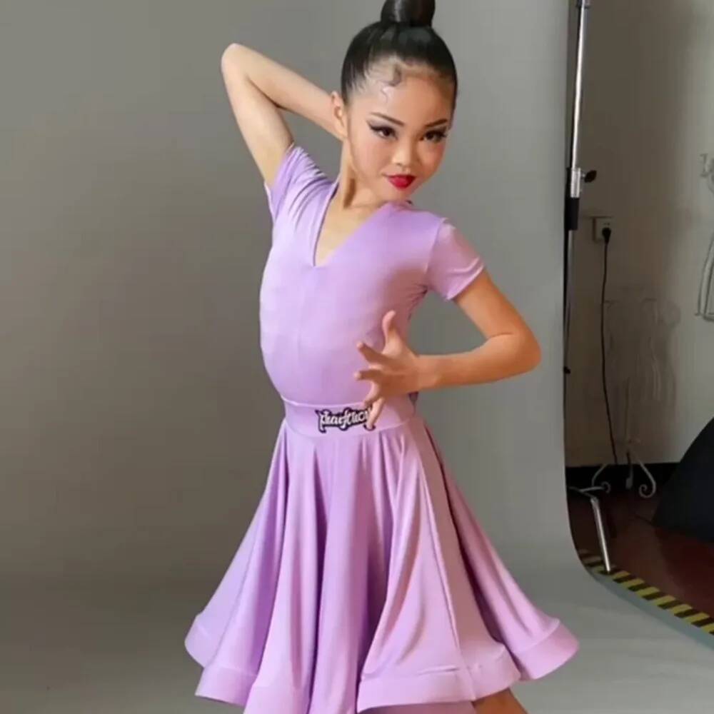 Ballroom Latin Dance Suit Dress Competition Girls Skirts Practice Wear Clothes Dancing Costume Tango Samba Cha Cha Two Piece