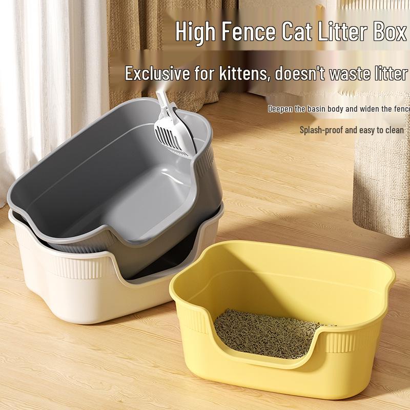 Jednodílná polouzavřená kočičí toaleta s vysokými okraji