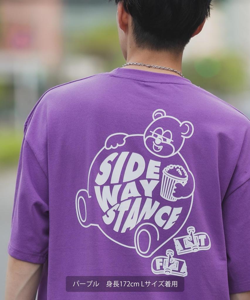 [IMPROVES] [SIDEWAYSTANCE] Short Sleeve Fat Bear Print T-Shirt