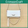 Color Simple Solid Gold Wing Decoration Women Casual Shoulder Bag Tassels With