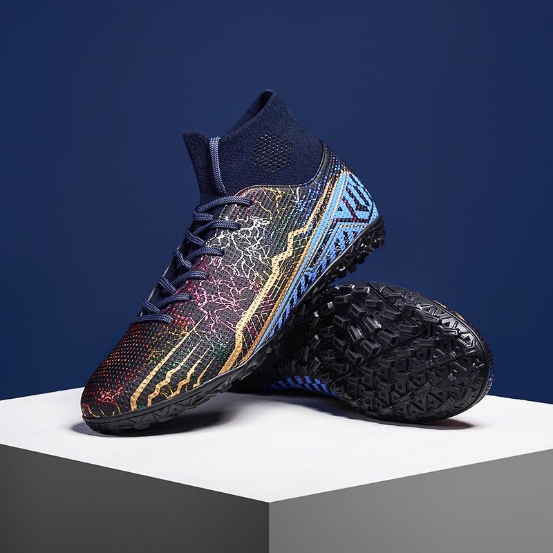 Youth Adult New Quality Shock Absorption Anti-skid and Wear-resistant High Top Short Spike Outdoor Football Shoes and Sports Shoes