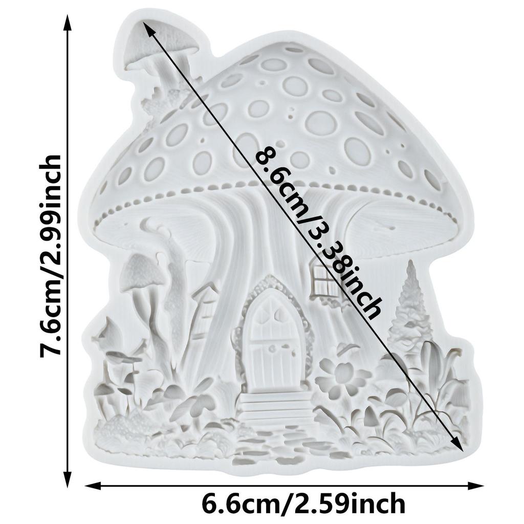 Fairy Garden House Silicone Mold Mushroom House Fondant Molds Cake Decorating Tools Cupcake Topper Candy Sugar Craft Gum Paste Polymer Clay