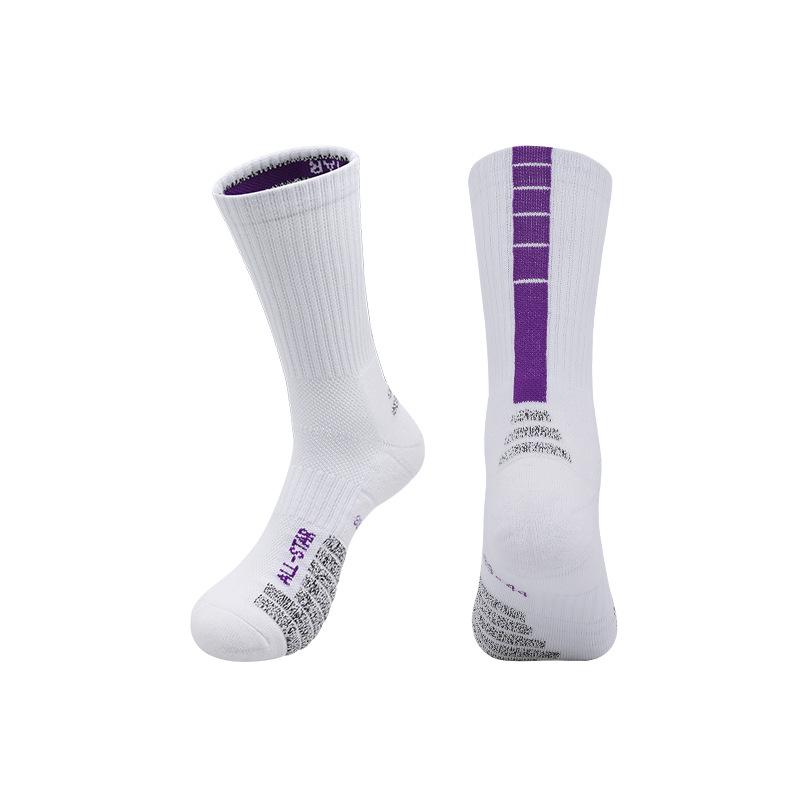 Atmungsaktive rutschfeste Frottee-Unterseite Mittelhohe Basketballsocken für Erwachsene - Schweißableitend & Geruchshemmend