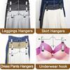 Four-layer dress hanger with 8 clips. Adjustable non-slip hanger. Made of stainless steel. Foldable for drying clothes.