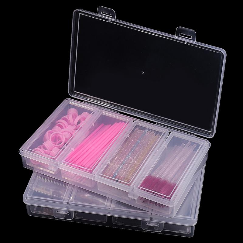 4 Grid Rectangular Independence Storage Box Plastic Transparent Box Can Be Used Alone Decorations Tools Classification