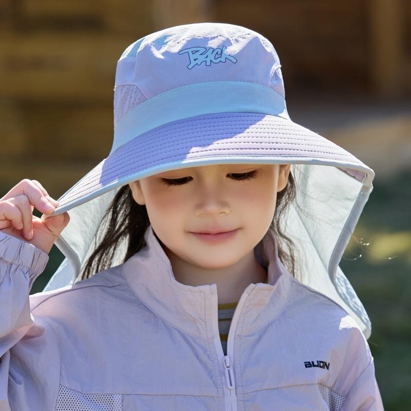 Children'S Anti-Ultraviolet Bucket Hat Swim Quick-Drying Mesh Breathable Sun Hat Children'S Big Edge Shawl Sun Hat