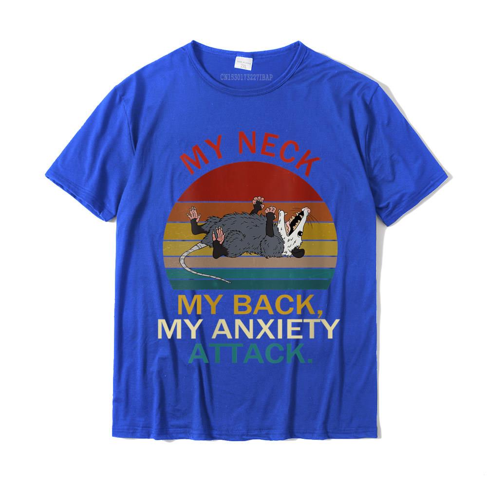 Womens My Neck My Back My Anxiety Attack Opossum Sunset Round Neck T-Shirt Cotton Boy Tops Shirt Summer T Shirts Summer