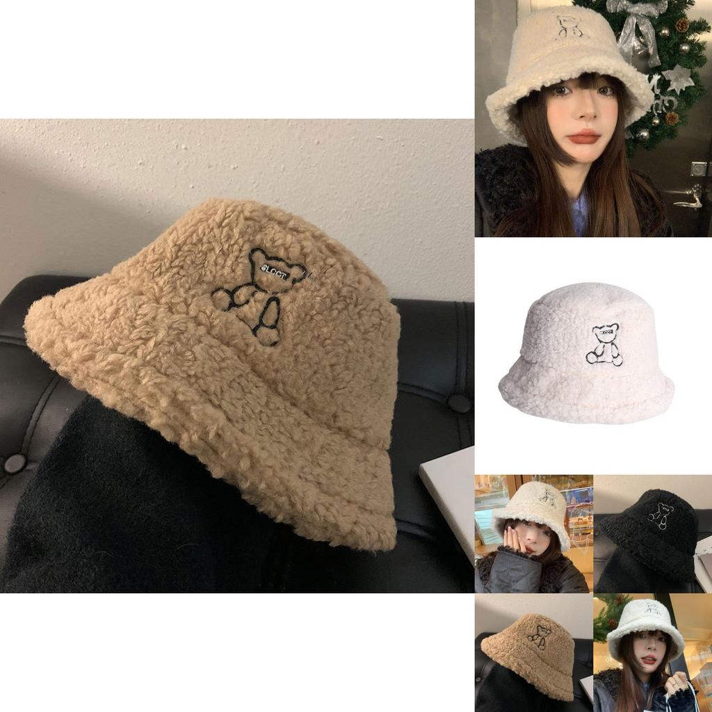 Stylish Winter Bear Hat For Women Thick Soft Lamb Wool Ear Protector