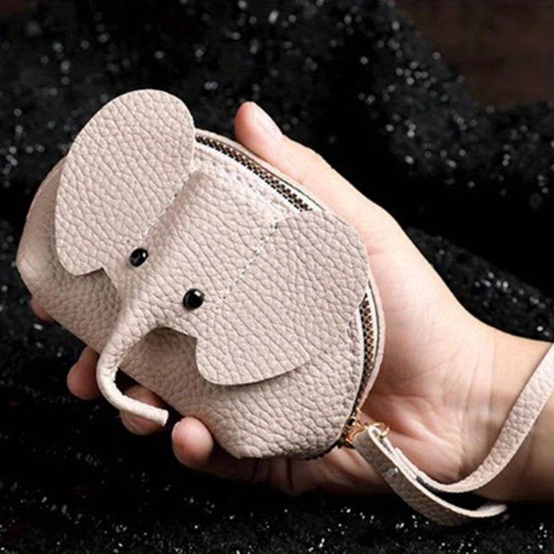 PU Leather Elephant Money Bag Women Coin Purse With Strap Multifunctional Zipper Storage Bags Key Case