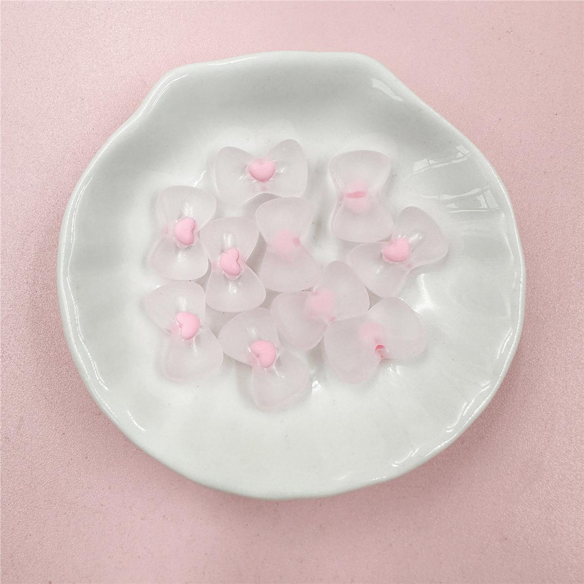 

High quality Fashion Jewelry Making Bowknots Jewelry Accessories For 10*15.8mm Acrylic Bracelets Necklace Frosted 10PCS For Keychain Loose Beads DIY розовый