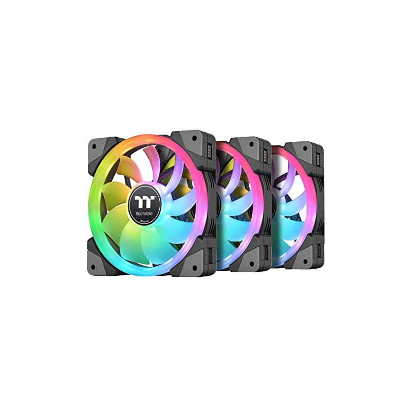 Thermaltake SWAFAN EX 14 RGB PC Cooling Fan 3-Pack, 500-2000 RPM, Magnetic Connection, Reversible Blades, with Controller, CL-F144-PL14SW-A, 140mm,