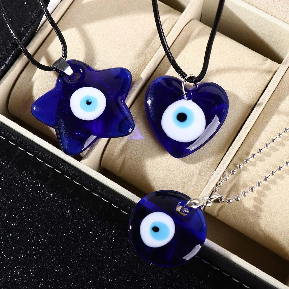 Clavicle Chain Friendship Lucky Turkish Amulet Necklace Choker Blue Eye Pendant Necklace for Women