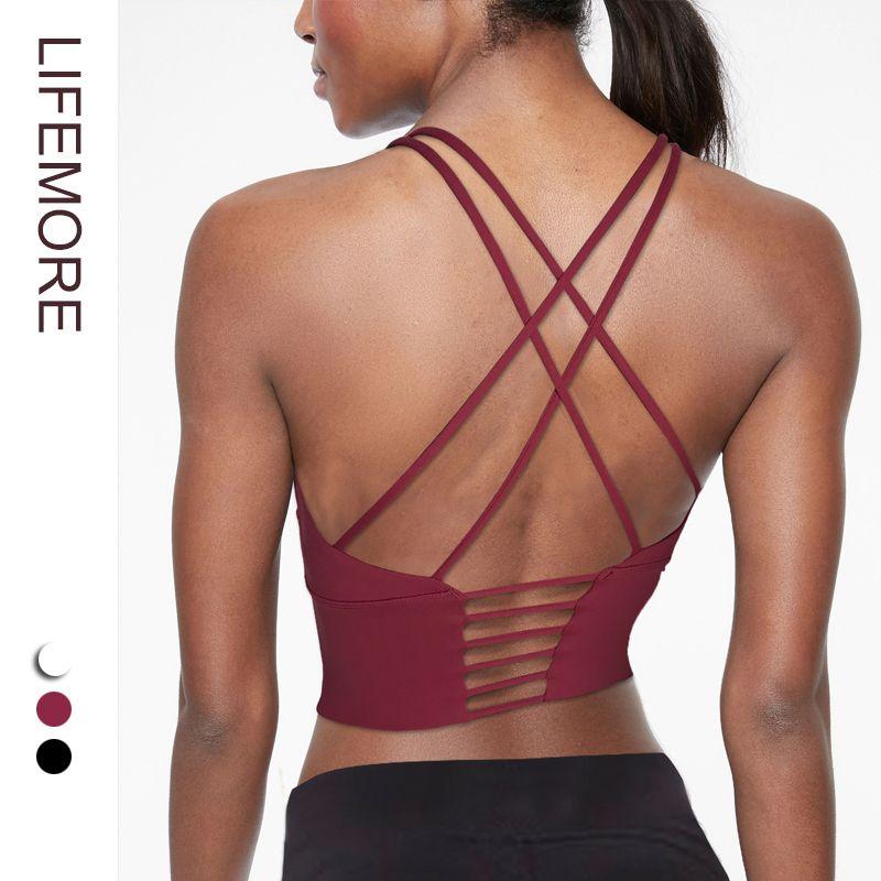 

Yoga Vest Anti-Sagging Sports Bra L Burgundy