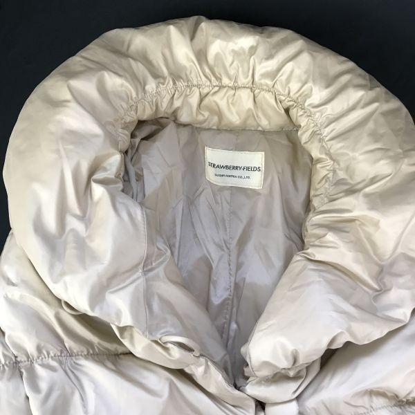 STRAWBERRY-FIELDS 80% Down Coat Outer Women's M Beige Volume Collar(USED)