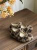 XSHX Leopard Print Woolen | Girls Mary Jane Autumn and Winter Velvet Warm Velcro Anti-skid Function Thin Bottom
