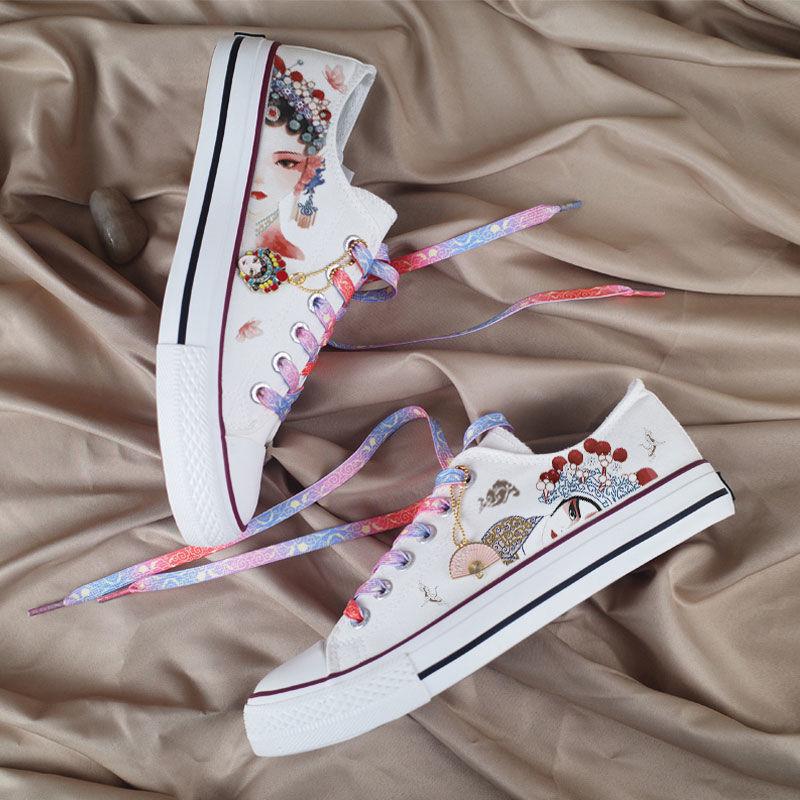 

Luxury Summer Low Top Casual Canvas Shoes Chinese Style Couple Style 2026 New Student Mandarin Duck Versatile Sports Board Shoes 35 белый