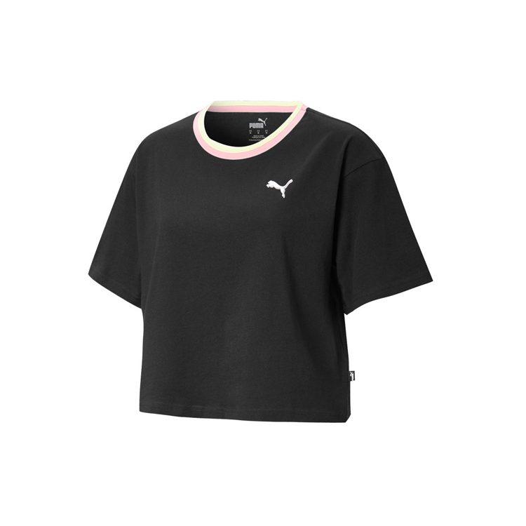 PUMA Drop Shoulder Sleeve T Shirt Women's Black 586043-01