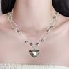 Exquisite Heart Necklace Romantics Metal Neck Chain Y2K Fashion Jewelry Safty Pin Splicing Necklace Women Girl