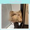 High-end Trendy Women's Handbag 2024 Summer Pu Leather Bowknot Shoulder Bag Large Capacity Underarm Purse