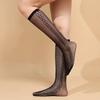 3 Paires Bas en Maille Printemps Été Chic Tendance Mi-Mollet Bas Aérés Confortables Chaussettes en Maille Noire Legwear Mode