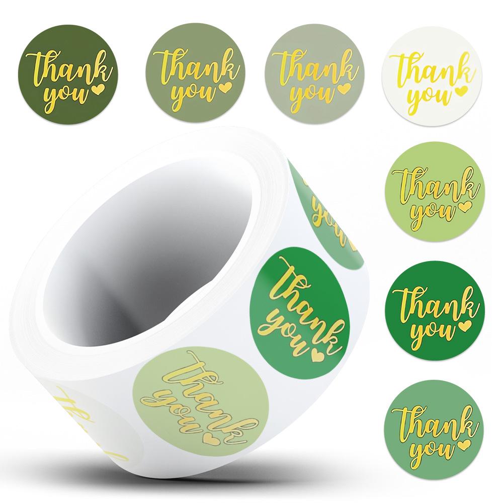 500 Sheets/Roll Thank You Adhesive Stickers for Notebooks, Water Cups, and Envelope Sealing