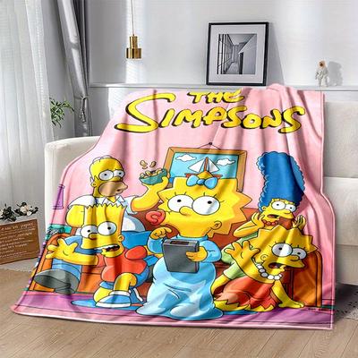Die Simpsons Cartoon Decke, Kurzer Plüsch Niedliche Warme Decke, Wohnzimmer Heimdekoration Sofa Vier Jahreszeiten Reisen