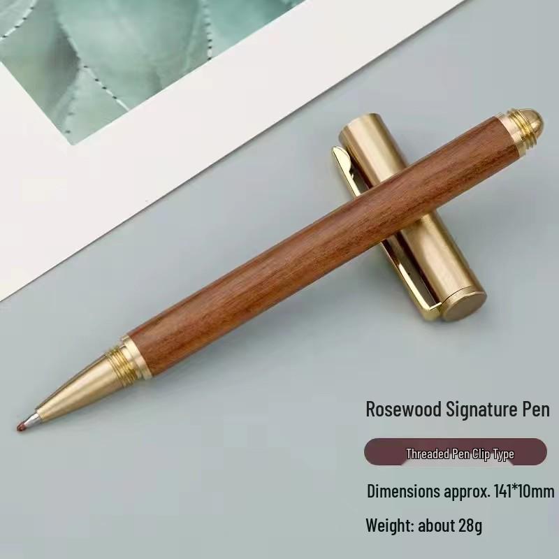 Премиальная шариковая ручка из дерева с металлическим зажимом - Ретро-логотип, Офисная деловая гелевая ручка